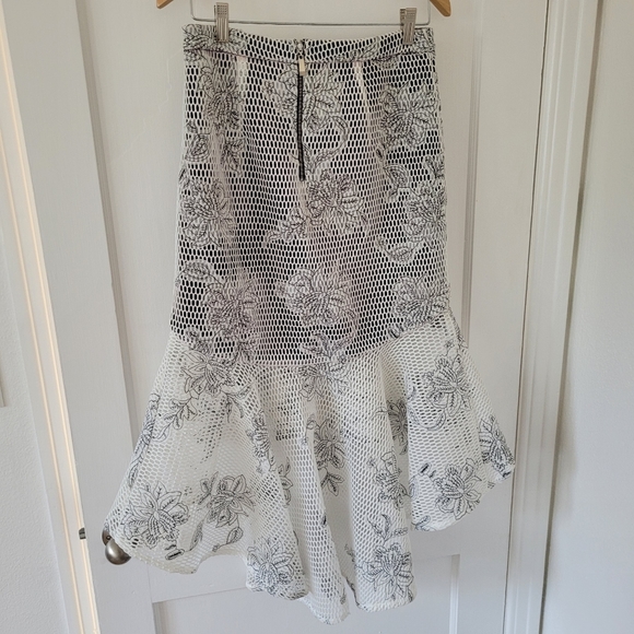 Premonition Black and White keyhole A line midi peplum skirt medium - Picture 2 of 4